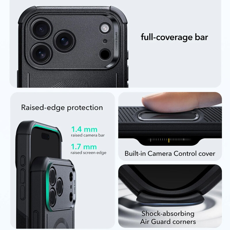 Husa iPhone 17 Pro Max ESR Cyber Halolock, negru