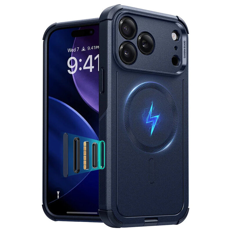 Husa iPhone 17 Pro Max ESR Cyber Halolock, albastru
