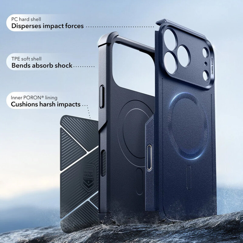 Husa iPhone 17 Pro Max ESR Cyber Halolock, albastru