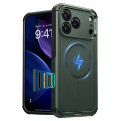 Husa iPhone 17 Pro Max ESR Cyber Halolock, verde
