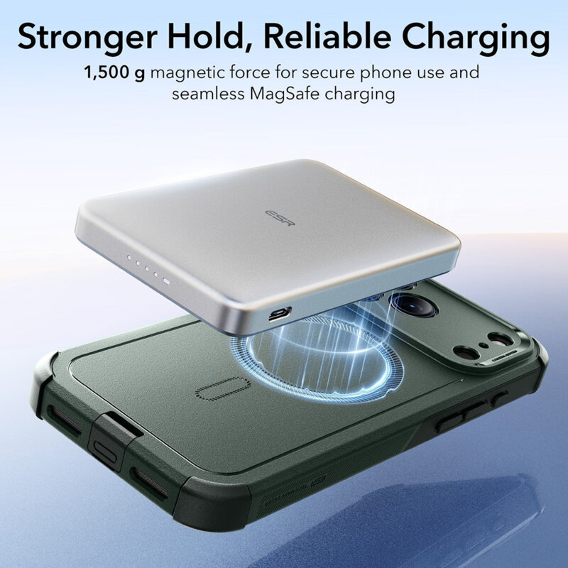 Husa iPhone 17 Pro Max ESR Cyber Halolock, verde