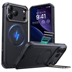 Husa iPhone 17 Pro ESR Cyber Armor Kickstand, negru