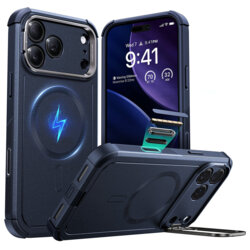 Husa iPhone 17 Pro ESR Cyber Armor Kickstand, albastru