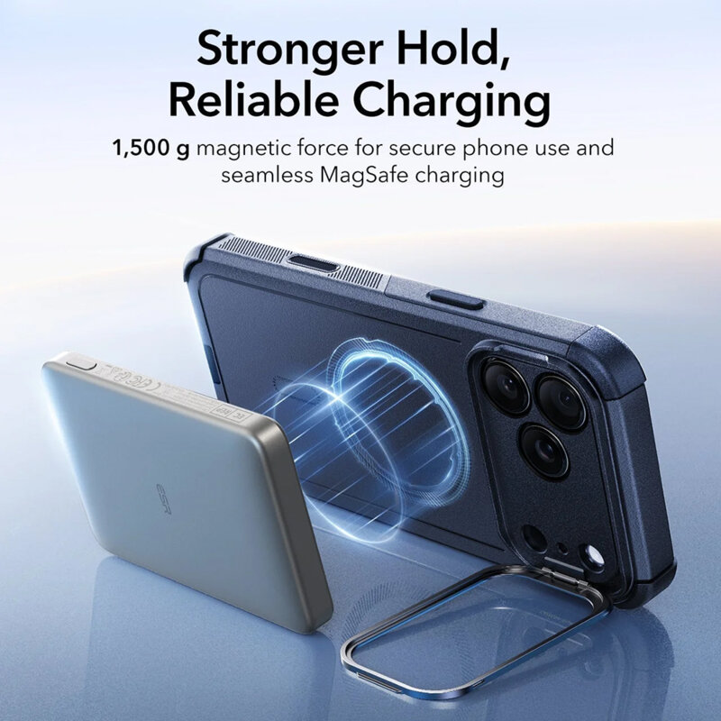 Husa iPhone 17 Pro ESR Cyber Armor Kickstand, albastru