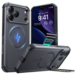 Husa iPhone 17 Pro ESR Cyber Armor Kickstand, gri