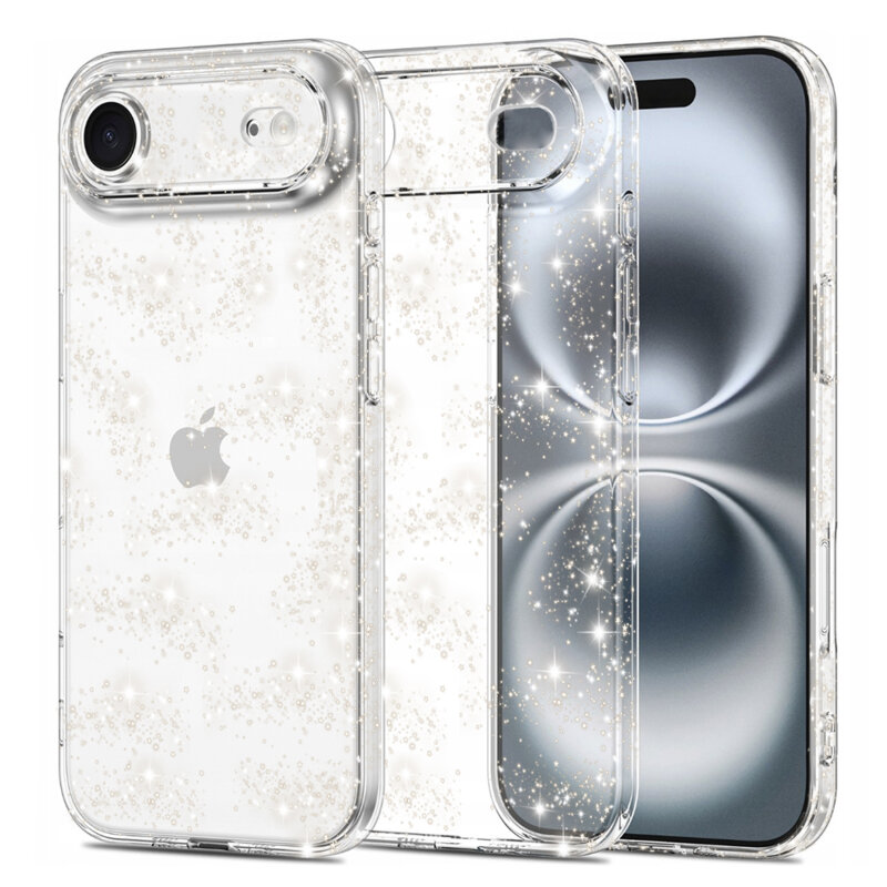 Husa sclipici iPhone 17 Air Techsuit SparkleSkin, transparenta