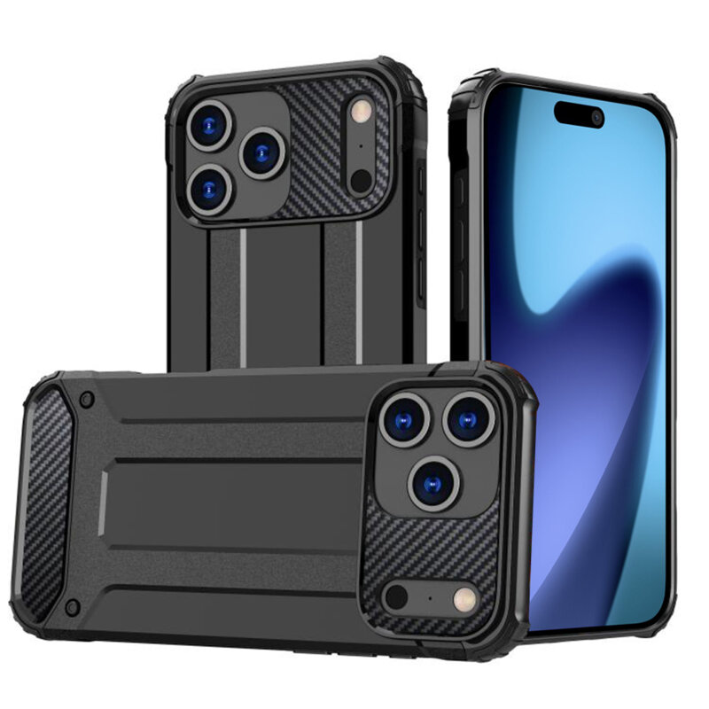 Husa iPhone 17 Pro Techsuit Hybrid Armor, negru