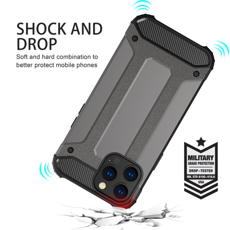 Husa iPhone 17 Air Techsuit Hybrid Armor, negru
