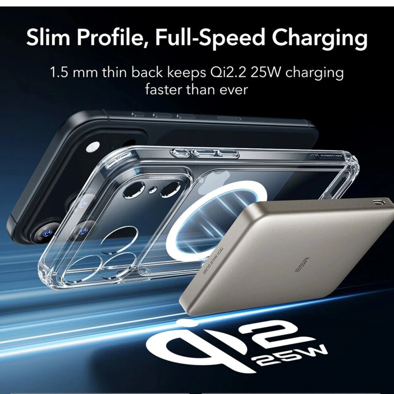 Husa iPhone 17 Pro ESR Classic Hybrid HaloLock, transparenta