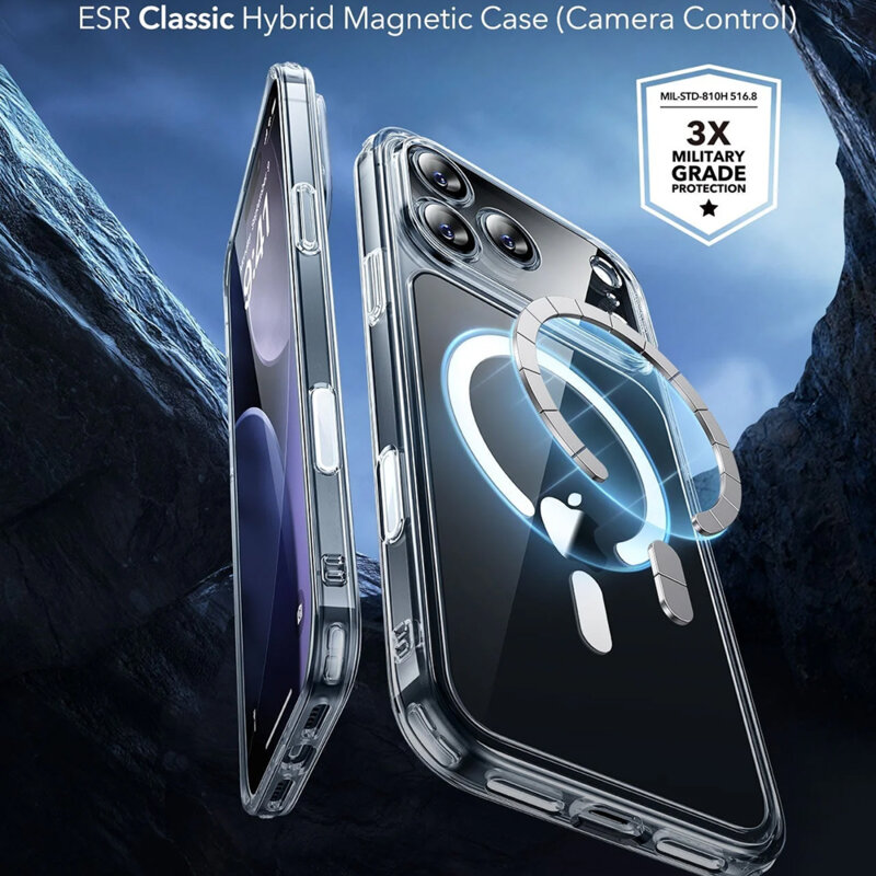 Husa iPhone 17 Pro Max ESR Classic Hybrid HaloLock, transparenta