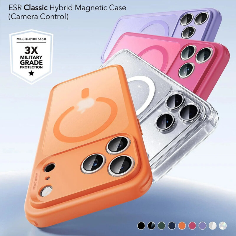 Husa iPhone 17 Pro Max ESR Classic Hybrid HaloLock, transparenta
