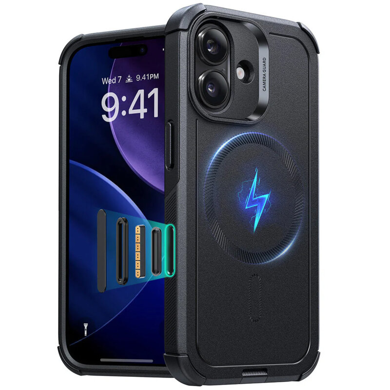 Husa iPhone 17 ESR Cyber Halolock, negru