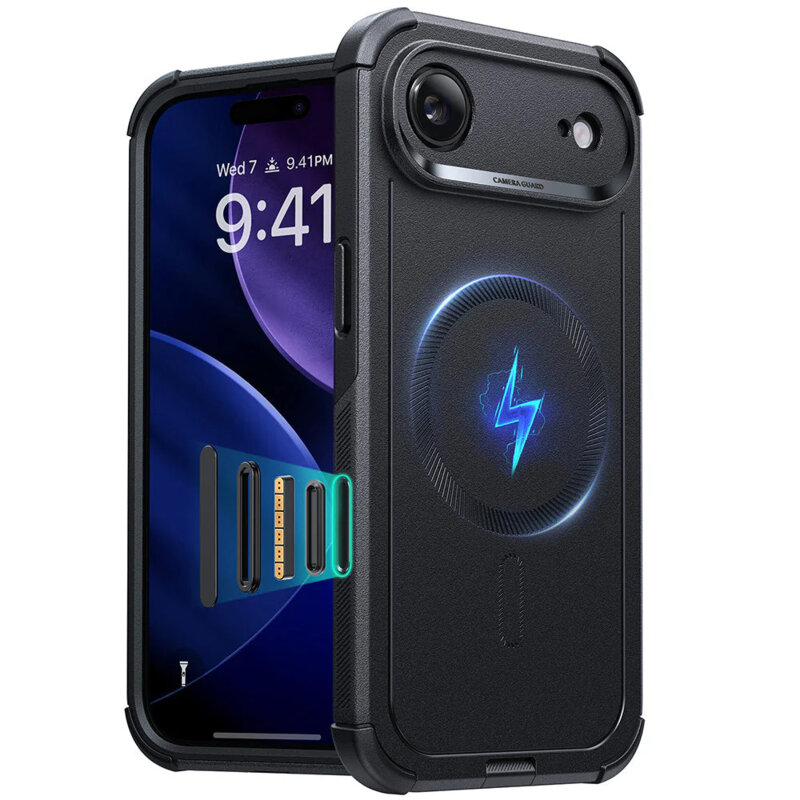 Husa iPhone 17 Air ESR Cyber Halolock, negru
