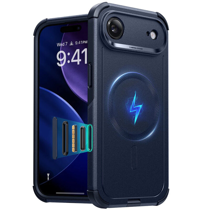 Husa iPhone 17 Air ESR Cyber Halolock, albastru