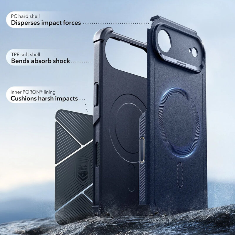 Husa iPhone 17 Air ESR Cyber Halolock, albastru