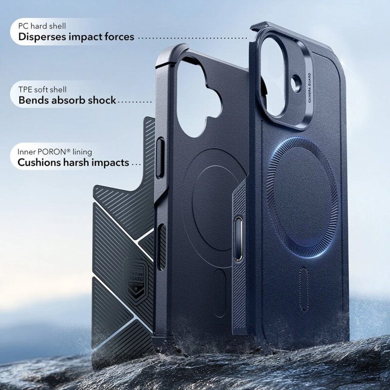 Husa iPhone 17 ESR Cyber Halolock, albastru