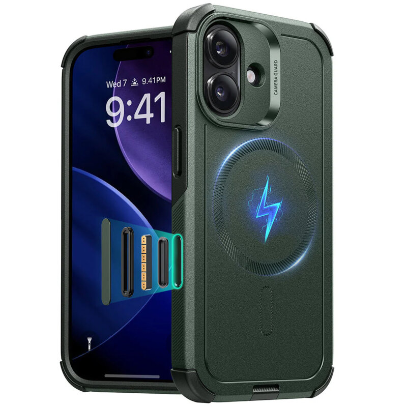 Husa iPhone 17 ESR Cyber Halolock, verde