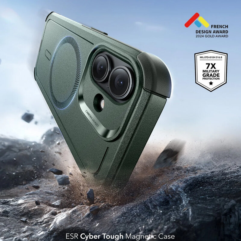 Husa iPhone 17 ESR Cyber Halolock, verde