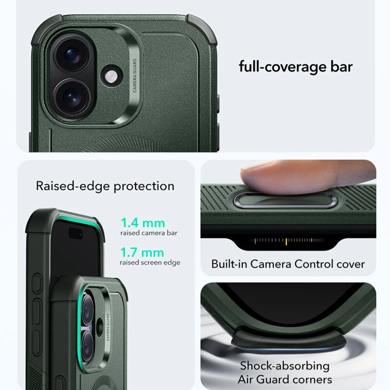Husa iPhone 17 ESR Cyber Halolock, verde