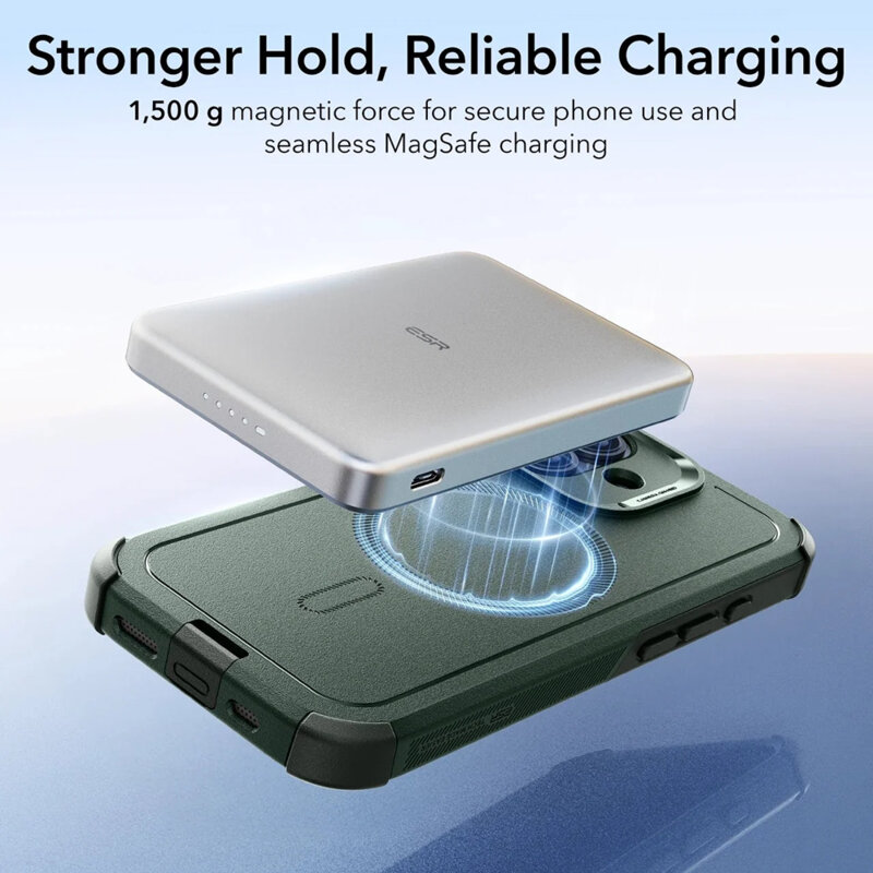 Husa iPhone 17 ESR Cyber Halolock, verde