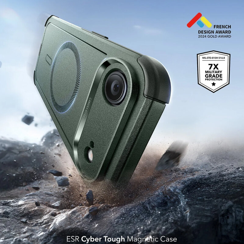Husa iPhone 17 Air ESR Cyber Halolock, verde