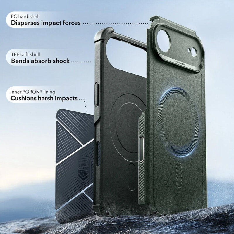 Husa iPhone 17 Air ESR Cyber Halolock, verde