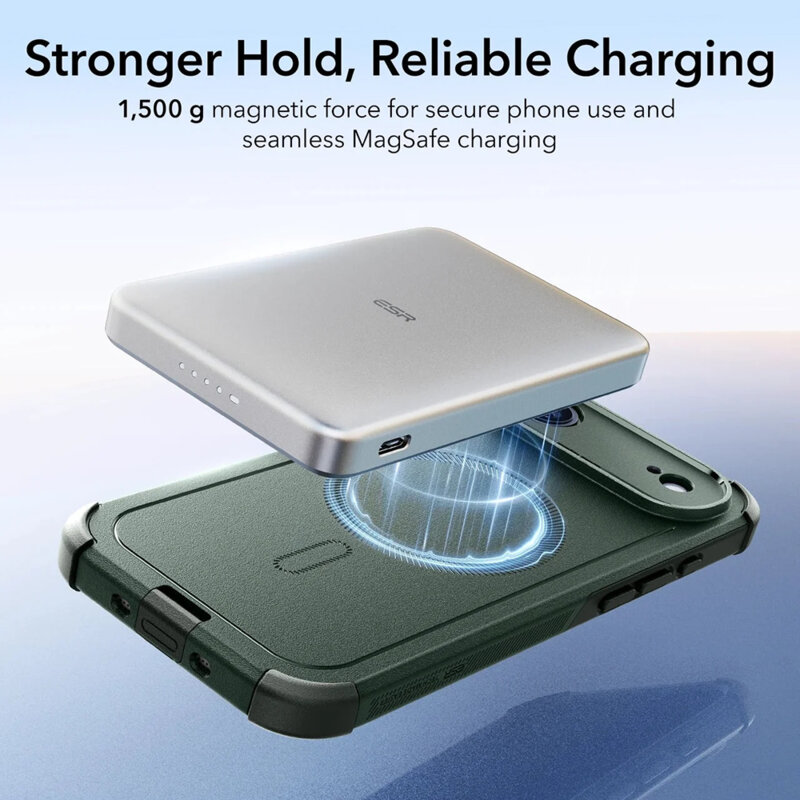 Husa iPhone 17 Air ESR Cyber Halolock, verde