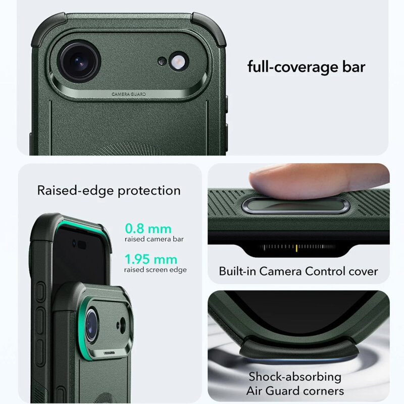 Husa iPhone 17 Air ESR Cyber Halolock, verde
