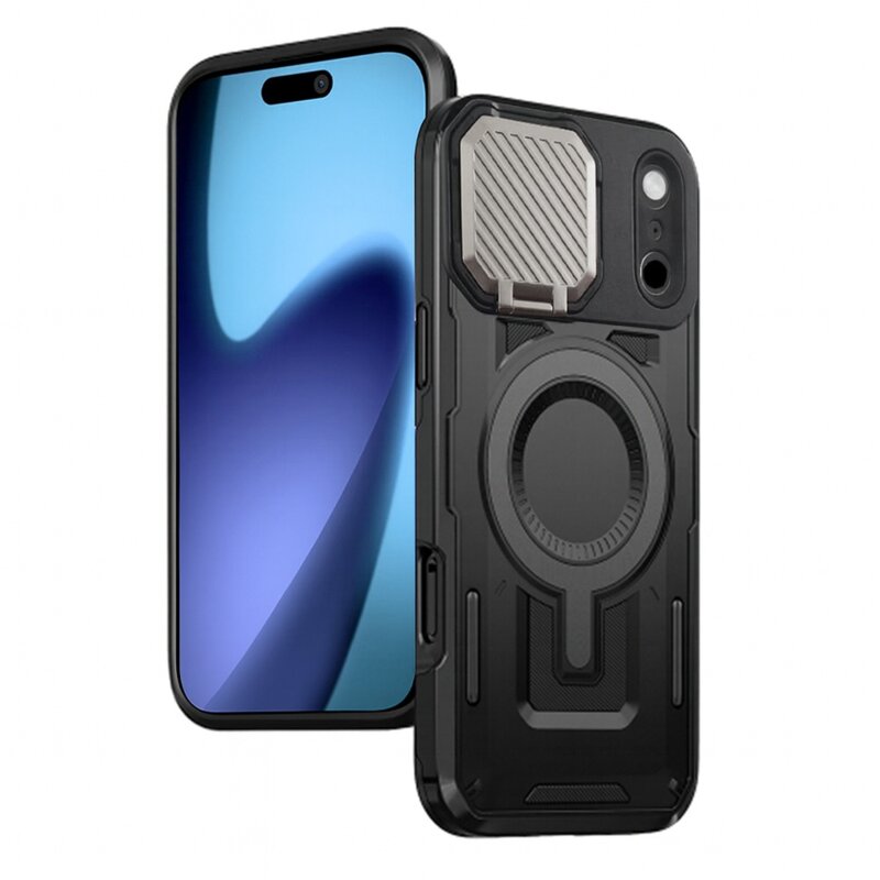 Husa iPhone 17 Pro protectie camera Techsuit CamVault MagSafe, negru