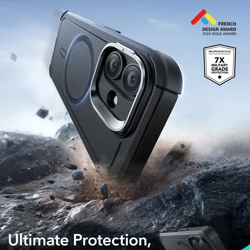 Husa iPhone 17 ESR Cyber Armor Kickstand, negru