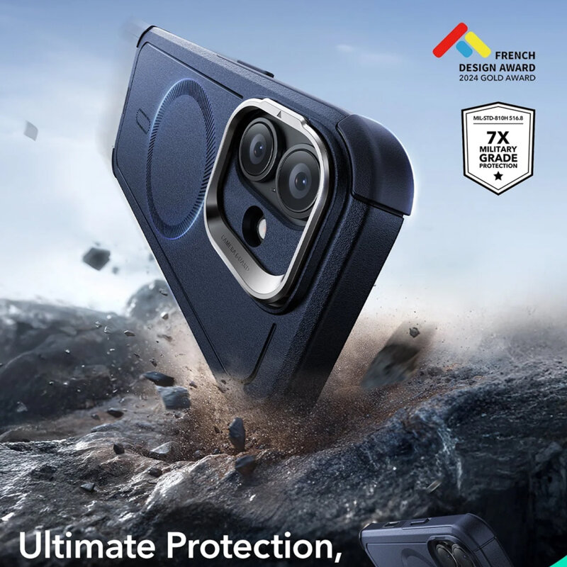 Husa iPhone 17 ESR Cyber Armor Kickstand, albastru