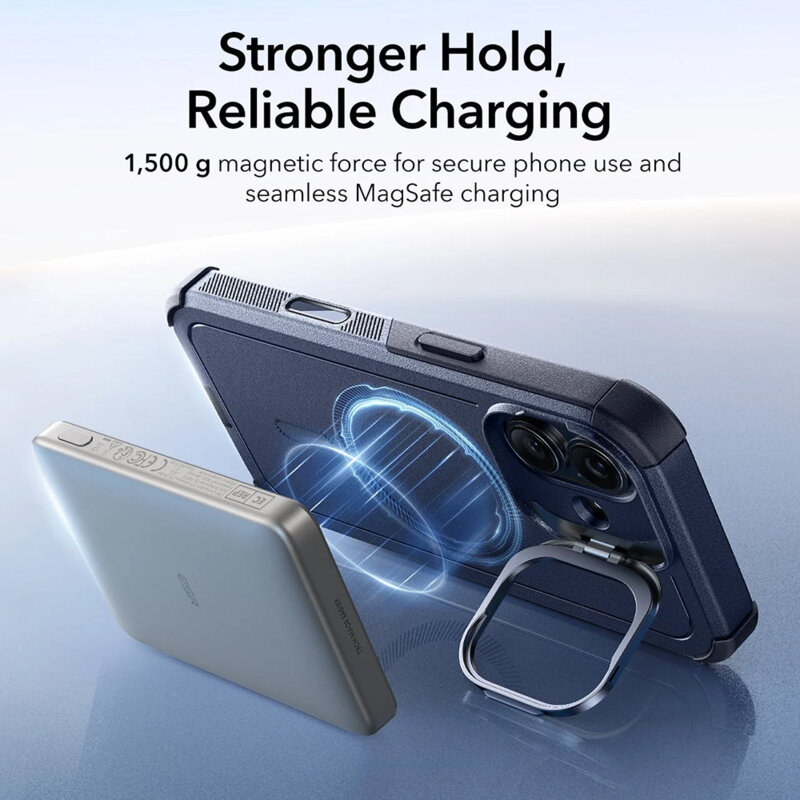 Husa iPhone 17 ESR Cyber Armor Kickstand, albastru