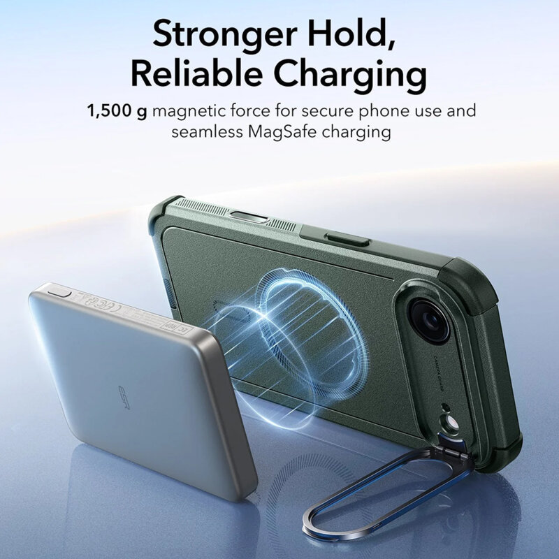 Husa iPhone 17 Air ESR Cyber Armor Kickstand, verde