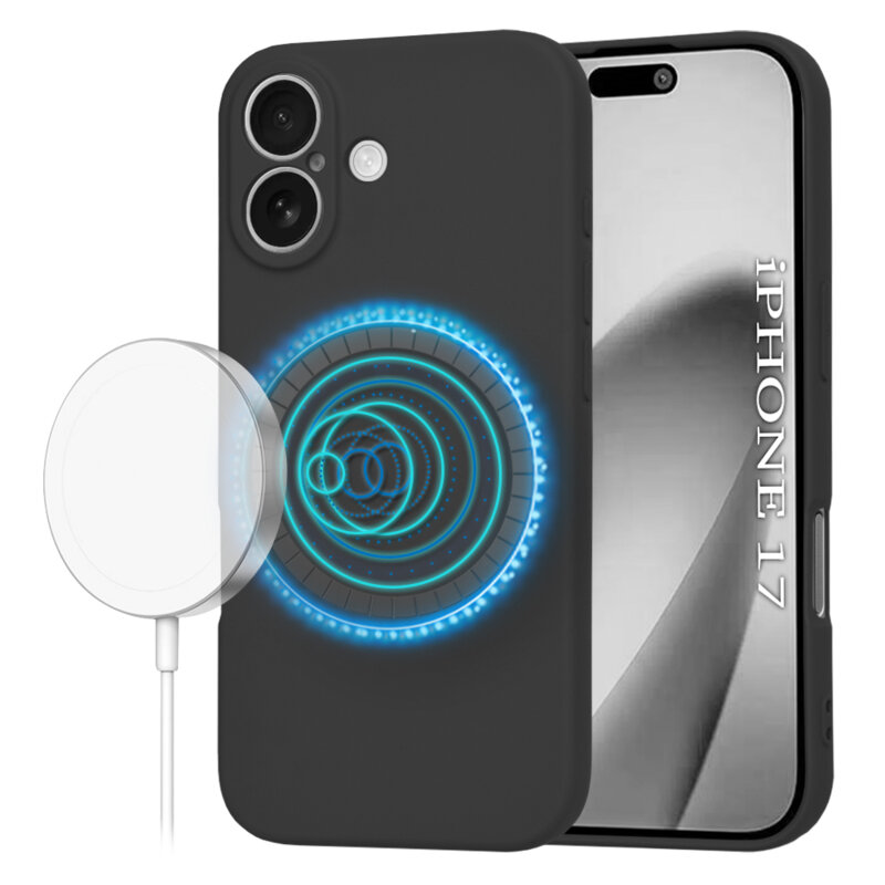 Husa silicon iPhone 17 Techsuit SoftFlex MagSafe, negru