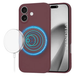 Husa silicon iPhone 17 Techsuit SoftFlex MagSafe, bordo