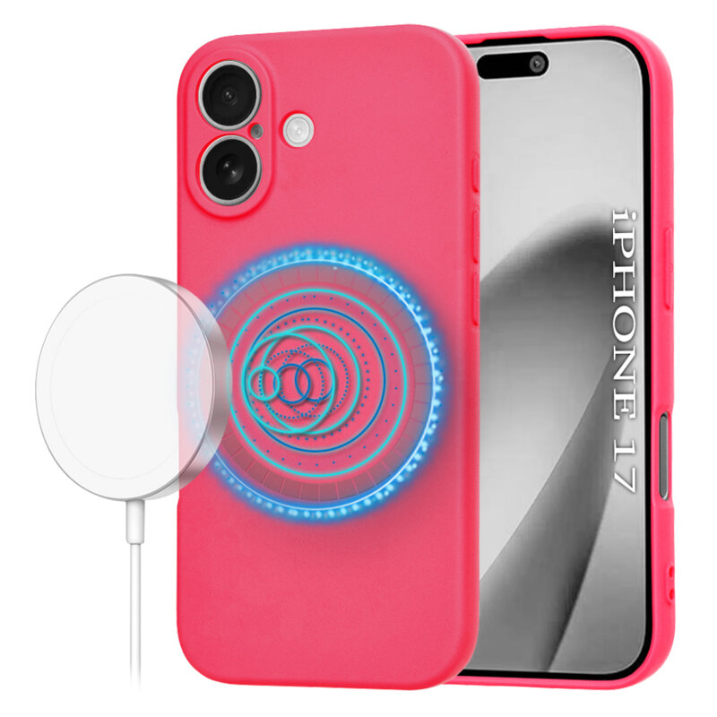 Husa silicon iPhone 17 Techsuit SoftFlex MagSafe, fucsia