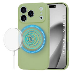 Husa silicon iPhone 17 Pro Techsuit SoftFlex MagSafe, verde