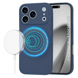 Husa silicon iPhone 17 Pro Techsuit SoftFlex MagSafe, bleumarin