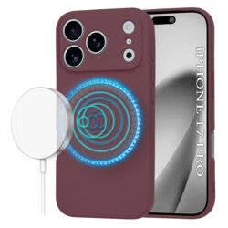 Husa silicon iPhone 17 Pro Techsuit SoftFlex MagSafe, bordo