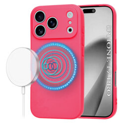 Husa silicon iPhone 17 Pro Techsuit SoftFlex MagSafe, fucsia