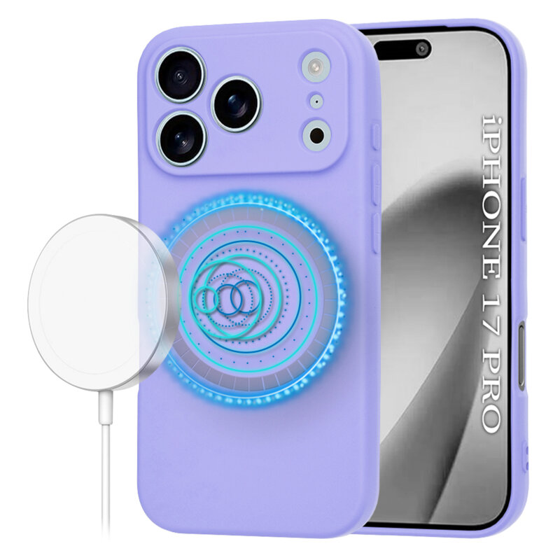 Husa silicon iPhone 17 Pro Techsuit SoftFlex MagSafe, violet