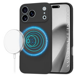 Husa silicon iPhone 17 Pro Max Techsuit SoftFlex MagSafe, negru