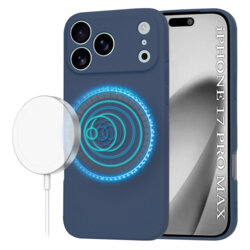 Husa silicon iPhone 17 Pro Max Techsuit SoftFlex MagSafe, bleumarin