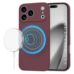 Husa silicon iPhone 17 Pro Max Techsuit SoftFlex MagSafe, bordo