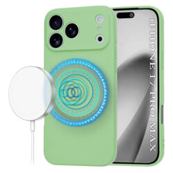 Husa silicon iPhone 17 Pro Max Techsuit SoftFlex MagSafe, verde deschis