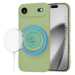 Husa silicon iPhone 17 Air Techsuit SoftFlex MagSafe, verde
