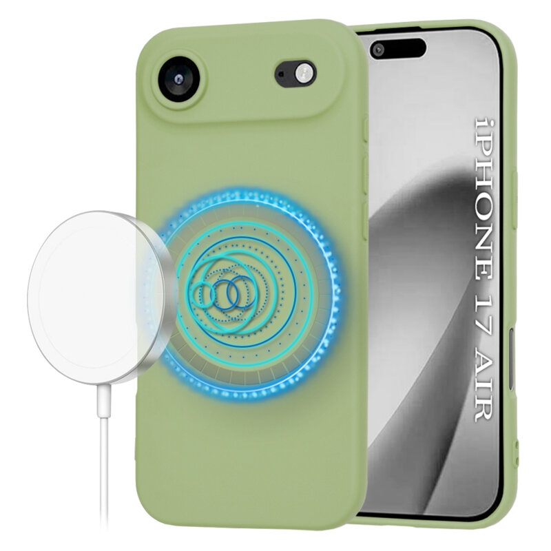 Husa silicon iPhone 17 Air Techsuit SoftFlex MagSafe, verde