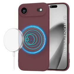 Husa silicon iPhone 17 Air Techsuit SoftFlex MagSafe, bordo
