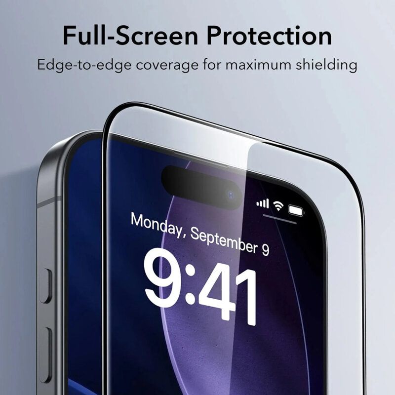 [Pachet 3x] Folie sticla iPhone 17 Pro Max ESR Tempered Glass UltraFit, negru