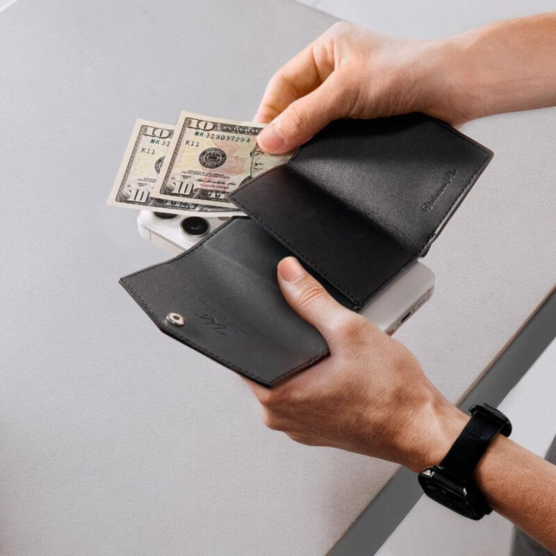 Portofel magnetic MagSafe 3 carduri, universal Spigen, negru